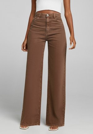 WIDE LEG - Flared Jeans - brown