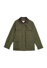 RICH COLLARED SHORT UTILITY - Kort kappa / rock - hunter green