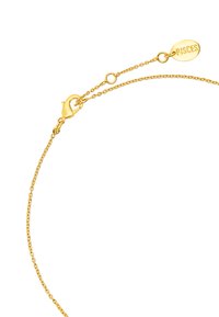 Złoty bransoletka łańcuszkowa z zapięciem typu homar, regulowaną długością i małą płytką z wygrawerowanym napisem "WODNIK." Gładka faktura i delikatne ogniwa.