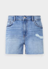 NMROLLA REGULAR SHORT - Džinsiniai šortai - light blue denim