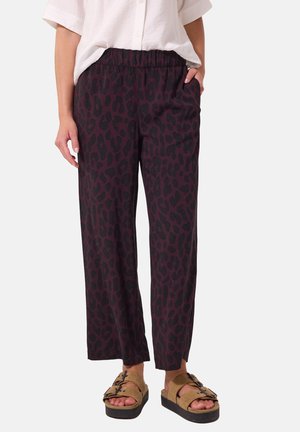 Street One Studio MID WAIST CULOTTE MIT LEO-MUSTER - Bukser - very berry