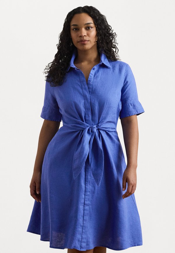 TIE FRONT LINEN SHIRTDRESS - Shirt dress