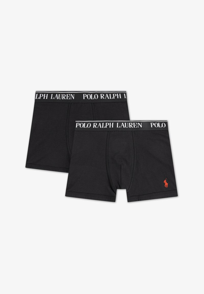 Due boxer boxer Polo Ralph Lauren neri con fascia in vita brandizzata e piccolo logo rosso sulla parte anteriore sinistra inferiore.
