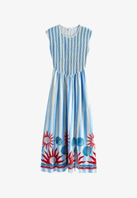 Non sélectionné, blue white stripe with border print