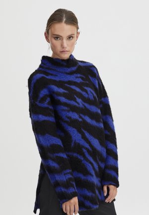 Flísová bunda - blue black animal