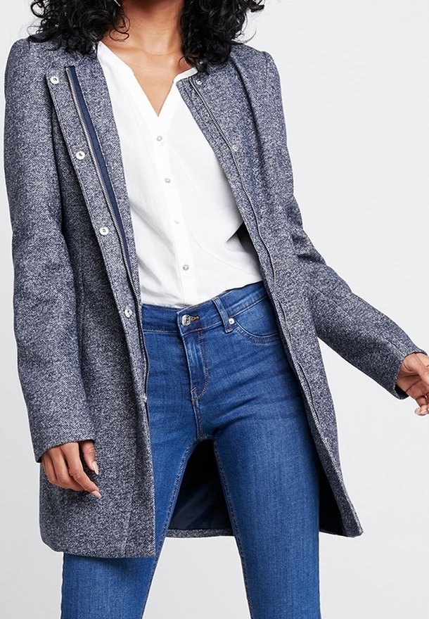 Vero Moda Cappotto corto - mottled dark blue