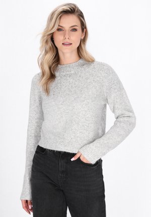 Striktrøje - light grey melange