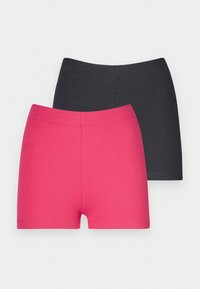 RIB TINY SHORTS 2 PACK - Shorts - black/pink