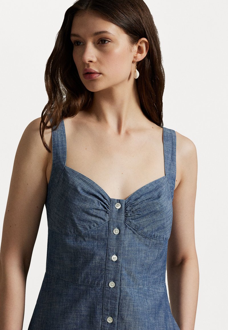 Polo Ralph Lauren CHAMBRAY BUTTONED DRESS - Day dress - chambray/blue -  Zalando