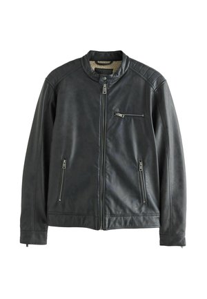 REGULAR FIT - Mākslīgās ādas jaka - black