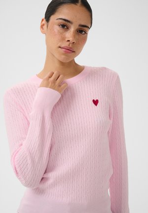 Kaffe, KALIDDY CABLE - Pullover - ballerina red heart