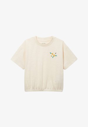 Monoprix, T-SHIRT BRODÉ FLEURS - T-shirt imprimé - amaretti