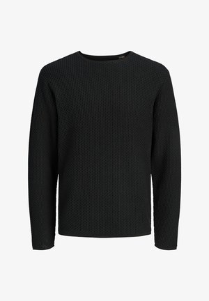 Jack & Jones PREMIUM, KNITTED PULLOVER PLAIN KNITTED PULLOVER - Svetrík - black