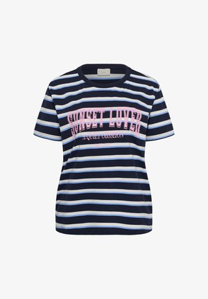Kaffe Curve, KCELONA T-SHIRT - T-shirt print - midnight bright blue stripe