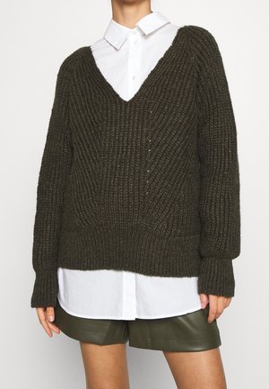 Strickpullover - olive