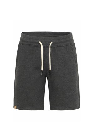 Hallid halli puuvillased lühikesed püksid, elastse vöökoha, kreemika paela ja väikese pruunist logoga plaadi alumises vasakus servas. Ükslane tekstuur.