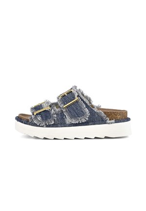 Mules med hæl - denim