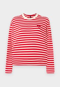 ONLLIVINA O NECK STRIPE  - Bluză cu mânecă lungă - high risk red/cloud dancer