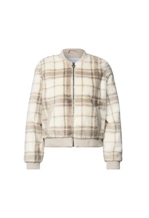 Street One, FAKE FUR BLOUSON MIT STRICKDETAILS UND PRINT - Blouson Bomber - beige