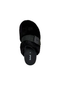 Infradito neri pelosi con una fascia larga e fibbia regolabile, caratterizzati da una texture morbida e una soletta imbottita. Taglia contrassegnata come 36.