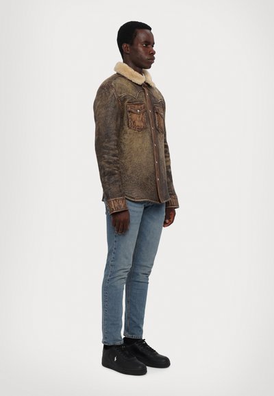 Polo Ralph Lauren WESTERN LINED SHIRT - Leather jacket - brown earth