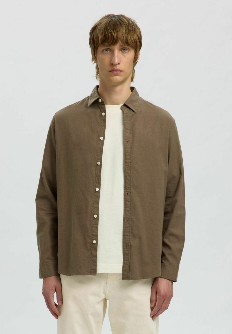 Selected Homme SLIMOWEN-BRUSHED NOOS - Overhemd - morel