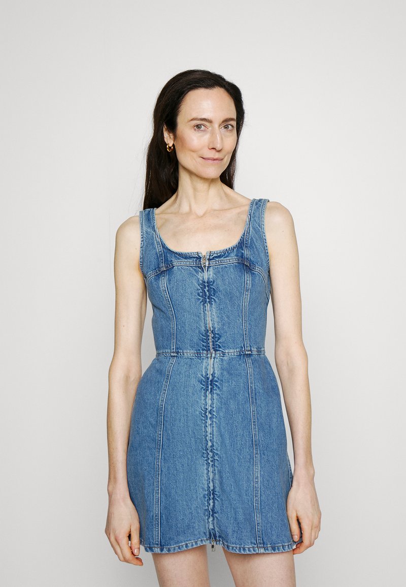 FRAME BUSTIER ZIP DRESS Denim dress sea level/blue denim Zalando.ie