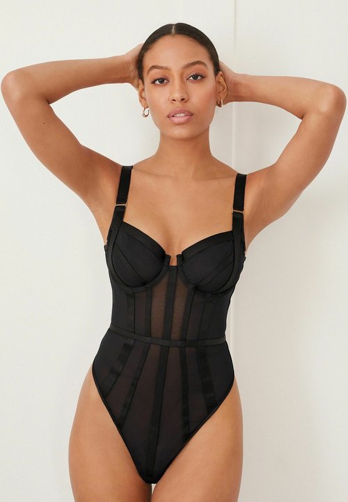 DKNY Intimates SHEERS CUPPED STRAPLESS BODYSUIT Body black/schwarz