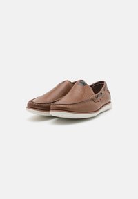 Pier One LEATHER - Loafers - cognac