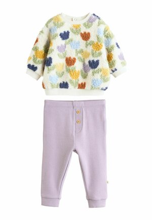 REGULAR FIT -  SET 2 PIECE  - Leggings - cream purple tulip