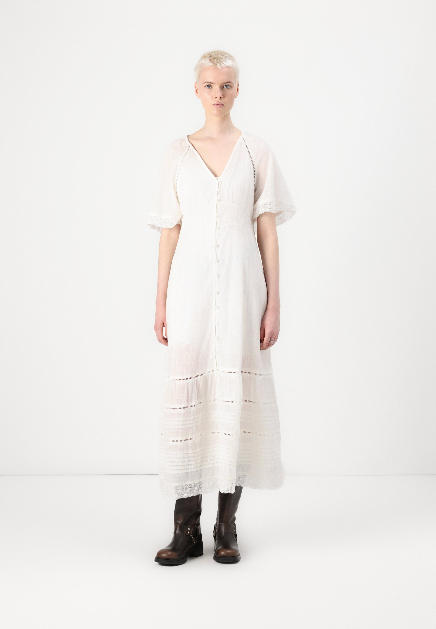 knee length dresses for ladies Skies Are Blue Print Midi Dress