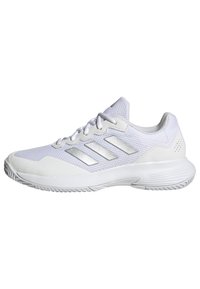 adidas Performance - GAMECOURT 2  - Tennisschoenen voor alle ondergronden - cloud white   silver metallic   cloud white Miniatuurafbeelding 1