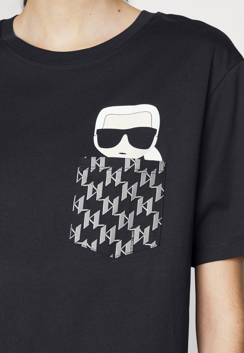 Damen T-Shirts | KARL LAGERFELD IKONIK MONOGRAM T-Shirt print black/schwarz - IE91853 Damen T-Shirts | KARL LAGERFELD IKONIK MONOGRAM T-Shirt print black/schwarz - IE91853