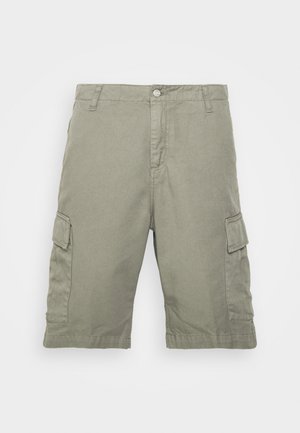 Khaki cargo shorts dengan dua kantong samping, penutupan kancing, dan jahitan yang rapi. Terbuat dari kain campuran katun yang tahan lama.