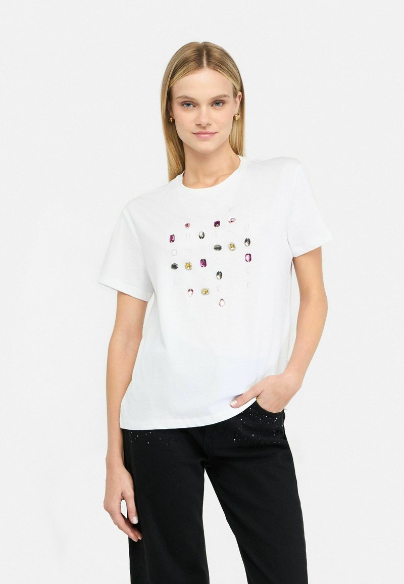 LIU JO WITH APPLIQUÉS - T-shirt con stampa - white