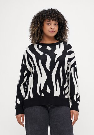 CARMONTANA LOOSE O NECK  - Strickpullover - black/birch