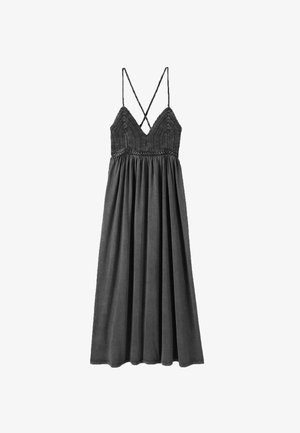 Promod, ROBE EN CROCHET ET JERSEY - Robe longue - noir