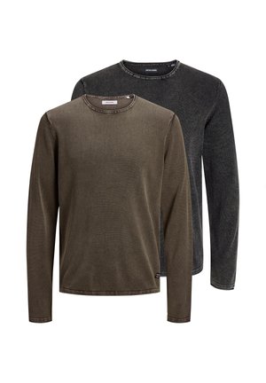 2 PACK - Strickpullover - braun/schwarz