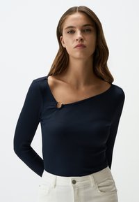 ASYMMETRIC NECKLINE - Longsleeve - dark blue