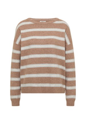 Cecil, PULLOVER MIT BOAT NECK UND STREIFEN - Jumper - creamy mocha melange