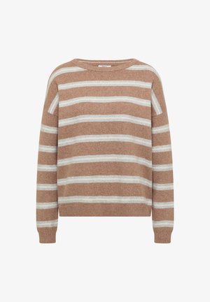 Cecil, PULLOVER MIT BOAT NECK UND STREIFEN - Jersey de punto - creamy mocha melange