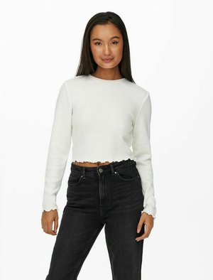 ONLY CROPPED - Topper langermet - cloud dancer