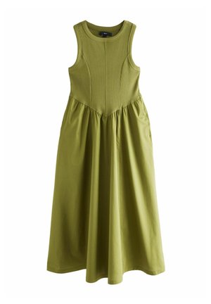 TALL FIT - MIX SLEEVELESS RACER MIDI  - Hverdagskjole - khaki green