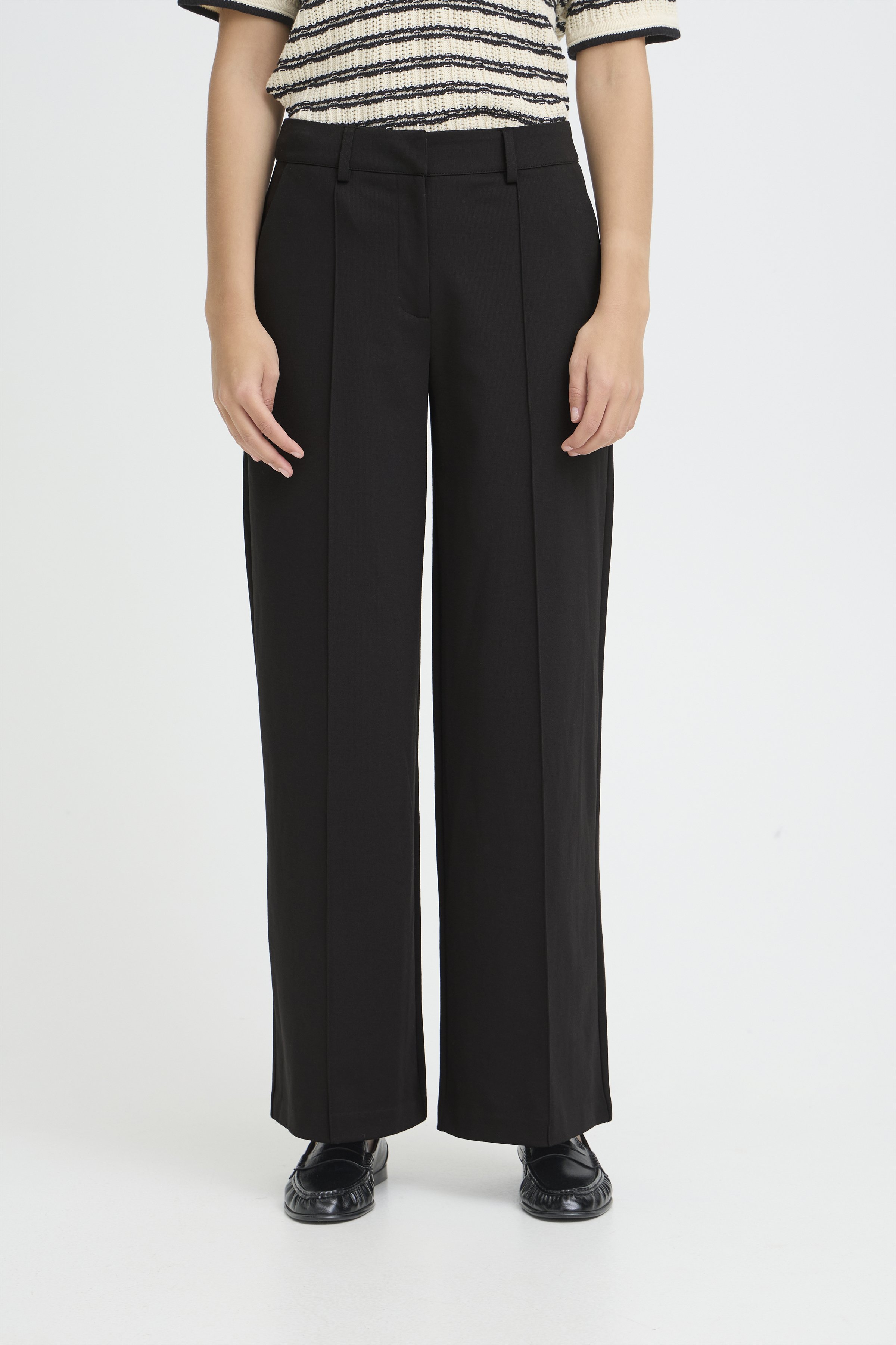 ICHI IHKATE SUS OFFICE WIDE PA - Broek - black/zwart - Zalando.nl