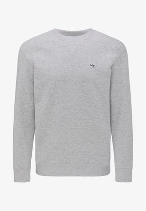 Grauer sweatshirt aus weichem Material, mit Rundhalsausschnitt, langen Ärmeln, gerippten Bündchen und einem kleinen blauen "Lee"-Logo auf der Brust.