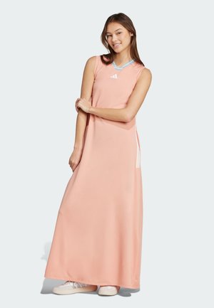 TIRO 3 STRIPES - Jersey dress - ambient blush white