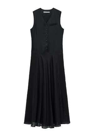 ADOLFO DOMINGUEZ, ADOLFO DOMINGUEZ MIXED-FABRIC VEST DRESS MIXED-FABRIC VEST DRESS - Day dress - black