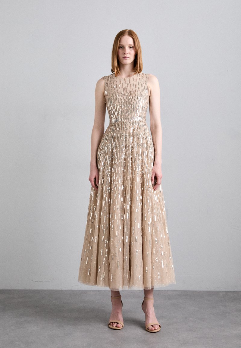 needle and thread beige dress Papillon Sheer Ankle Gown  Beige