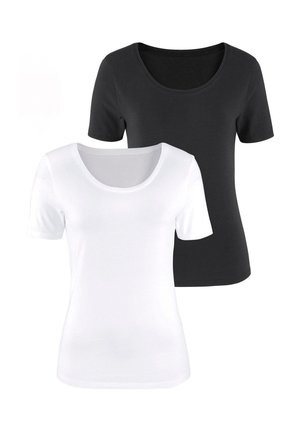 LASCANA, 2er-Pack - Basic T-shirt - schwarz/weiß