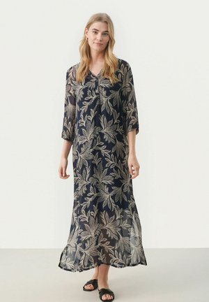 BERIT - Maxi dress - dark navy delicate leaf